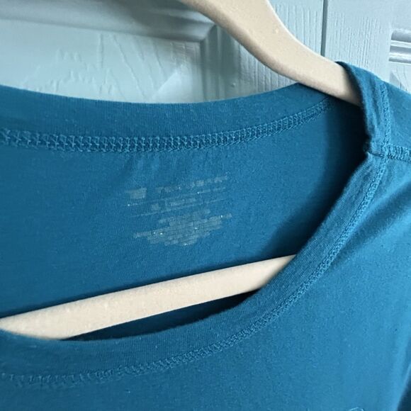 Tek Gear Womens Y2K Teal Graphic Long Sleeve T-Shirt XL - Picture 3 of 8